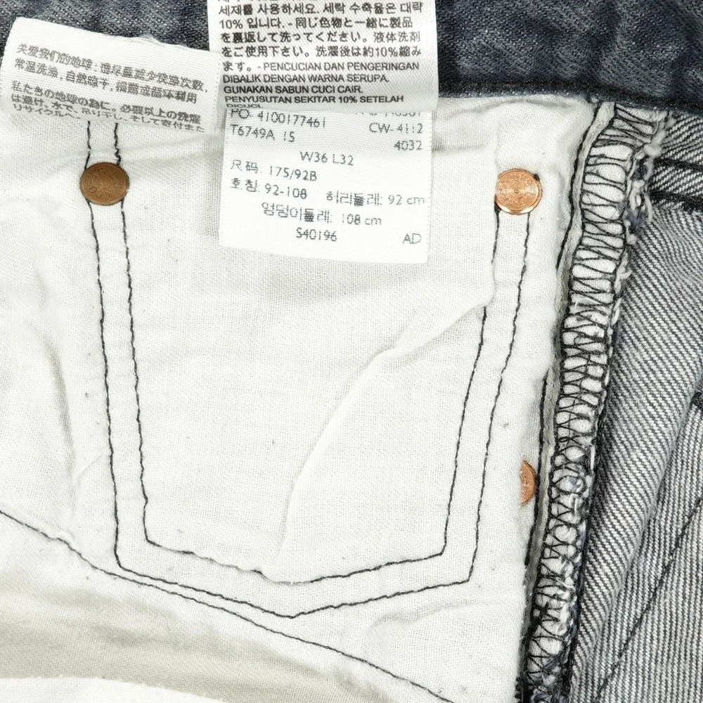 Levis 501 Mens Jeans 34x30 Original Straight Button Fly Gray